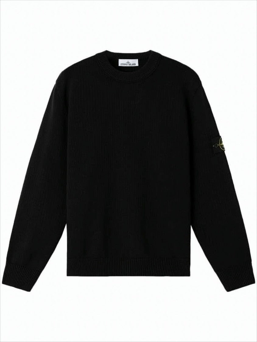 Stone Island Knit Sweater With Signature Sleeve Patch
