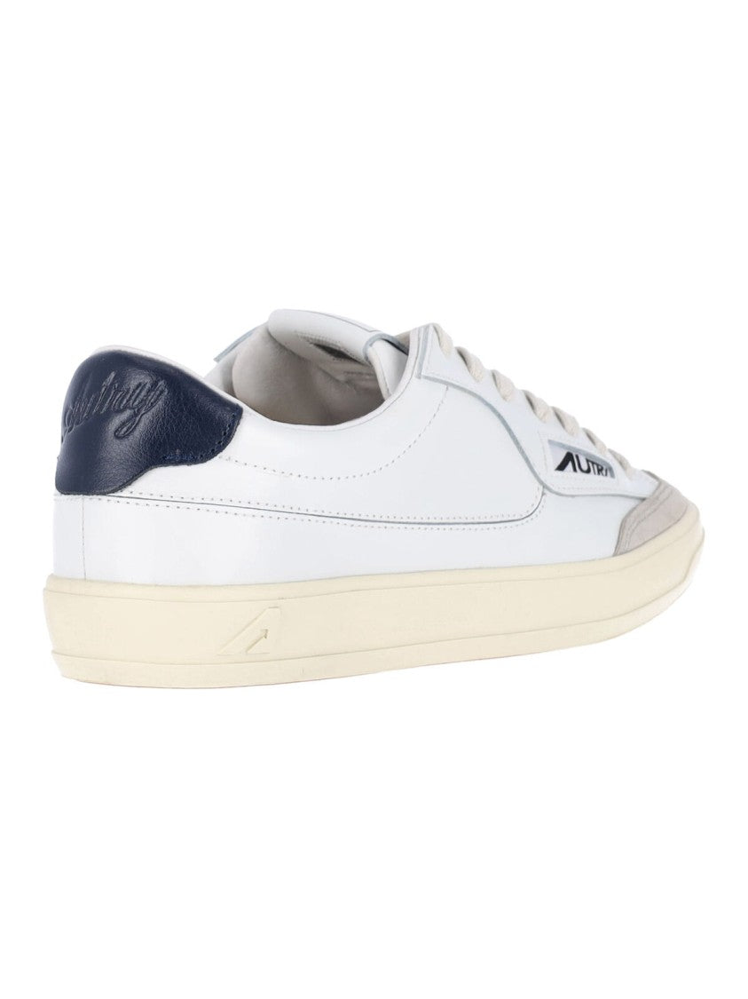 Autry White Windscape Low Textured Leather Sneakers