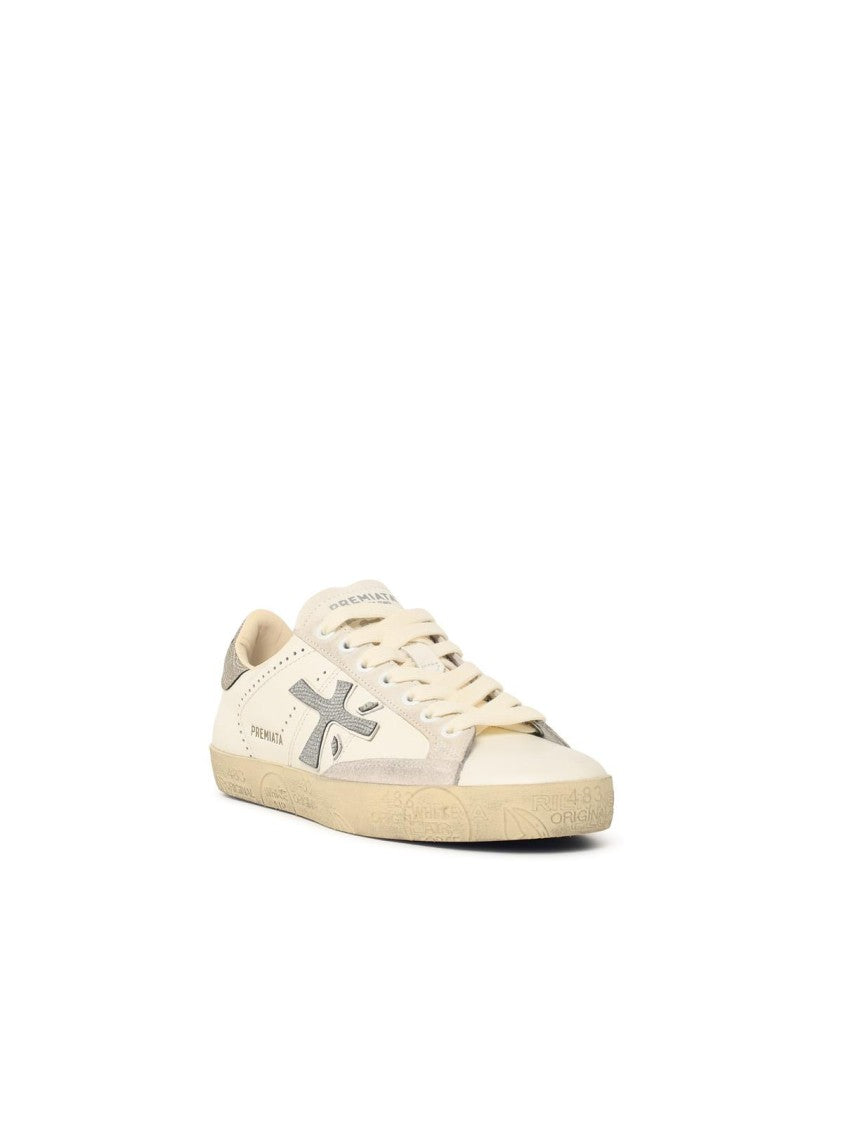 Premiata 'Stevend' White Leather Sneakers