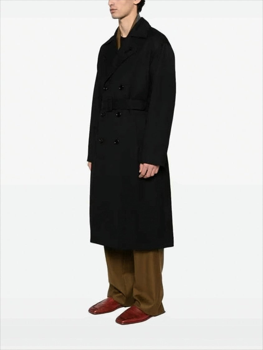 Lardini Double-Breasted Wool Coat With Tailored Silhouette