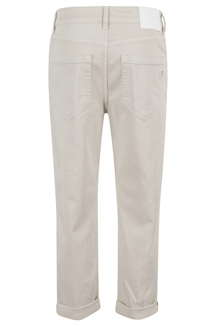 Dondup Cropped Jeans With Decorative Jewel Button Closure