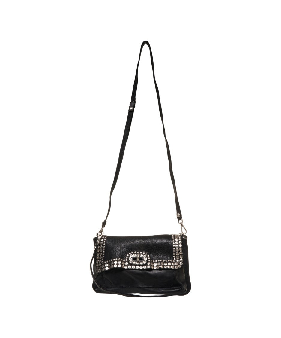 Campomaggi Shoulder Bag With Studded Accents And Adjustable Strap