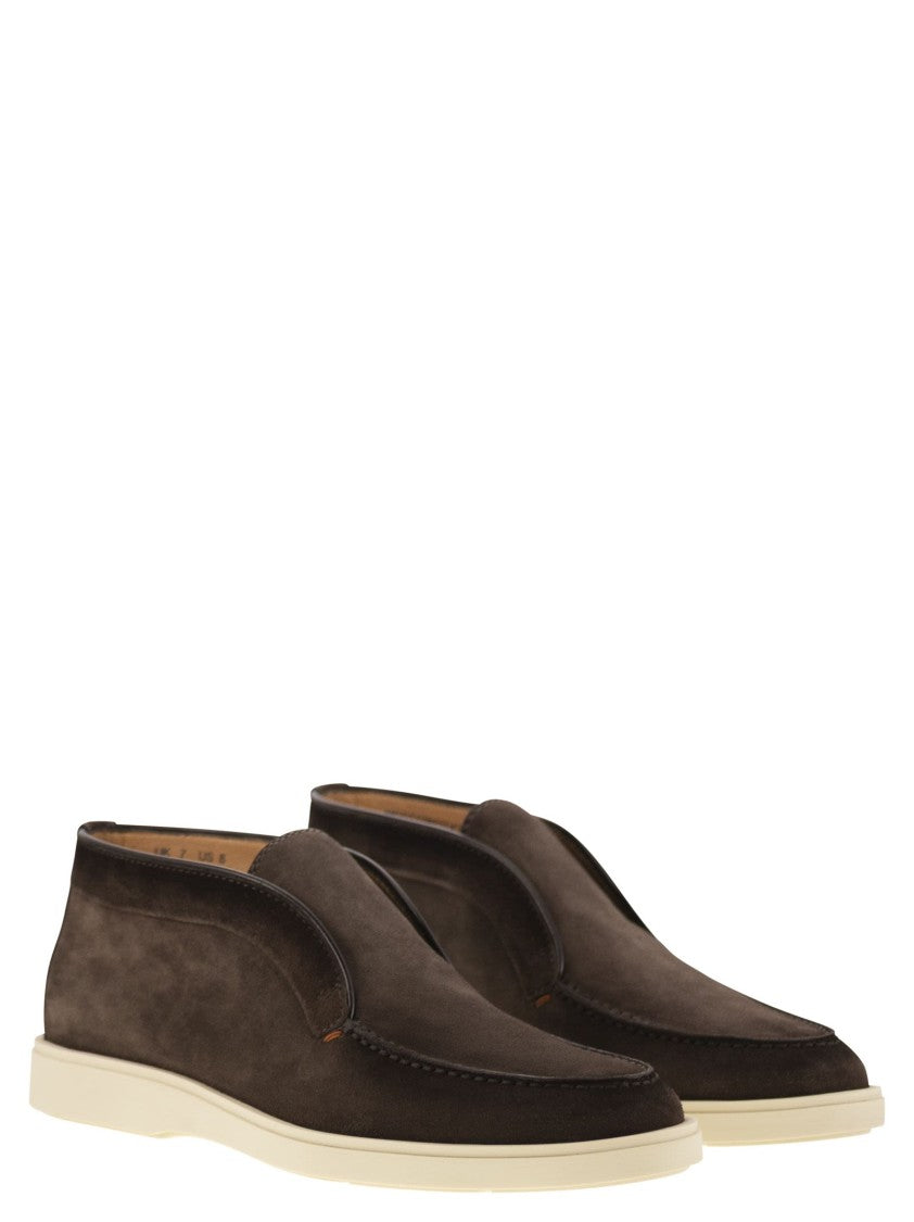 Santoni Brown Suede Desert Boot
