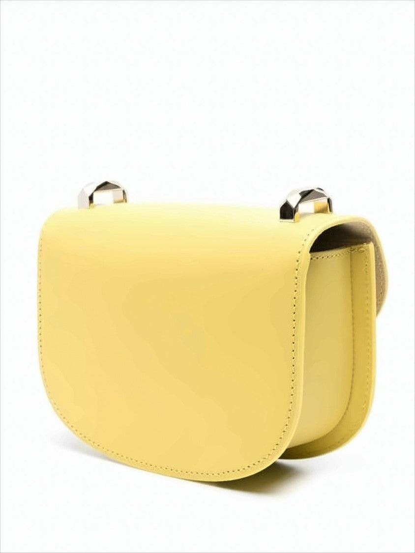 A.P.C. Structured Yellow Leather Crossbody Bag
