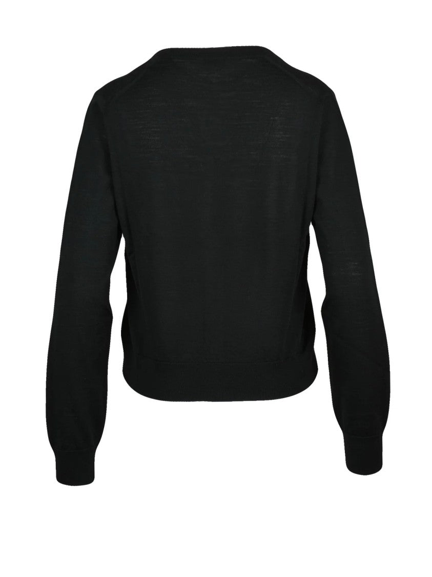 Ballantyne Black Wool Short Cardigan