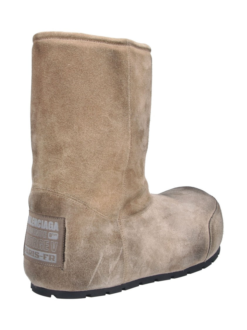 Balenciaga Brown Distressed Dumbo Suede Ankle Boots
