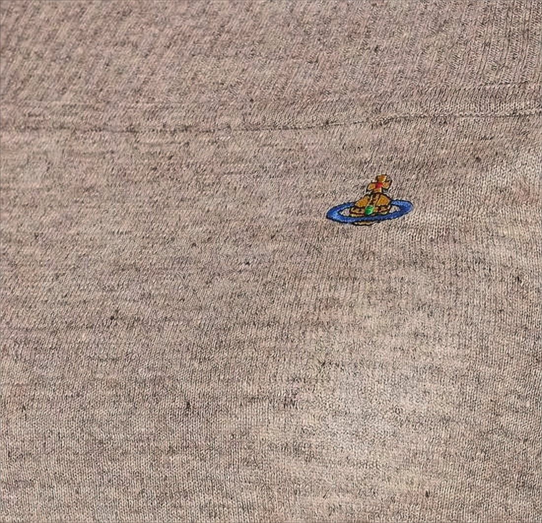 Vivienne Westwood Off-The-Shoulder Textured Linen Sleeveless Top With Embroidered Emblem