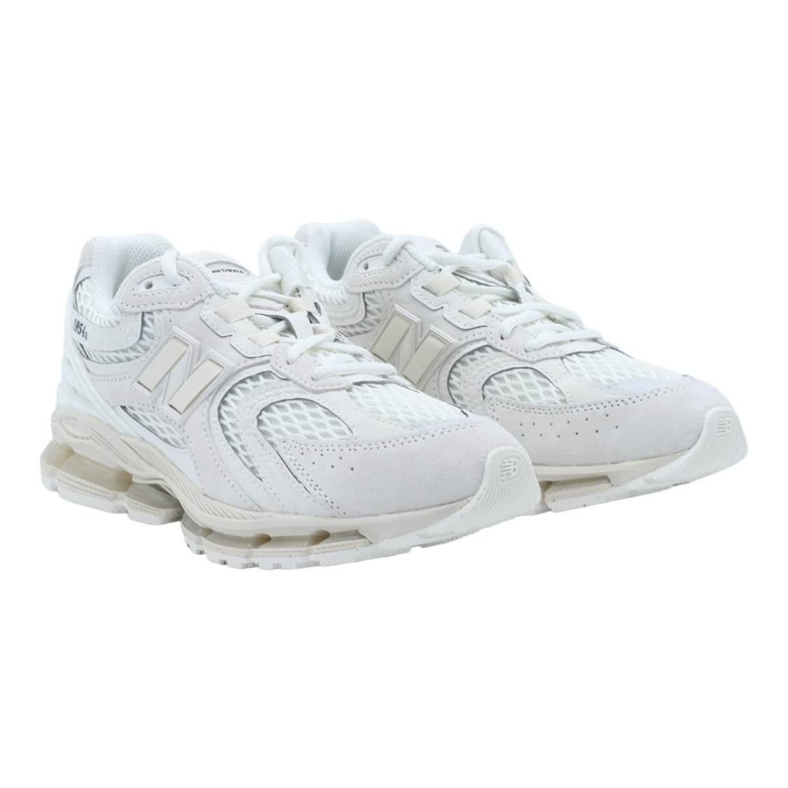 New Balance Layered White Sneakers With Chunky Sole And Logo Detail