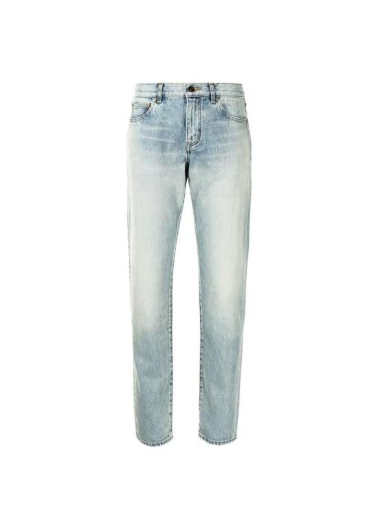 Saint Laurent Straight-Leg Light Wash Denim Pants