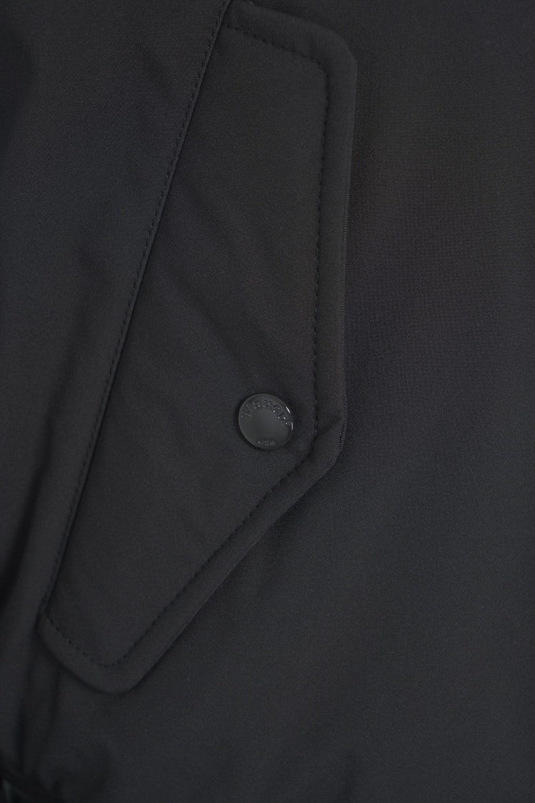 Blauer Innovative Wave-Quilted Black Down Bomber Jacket