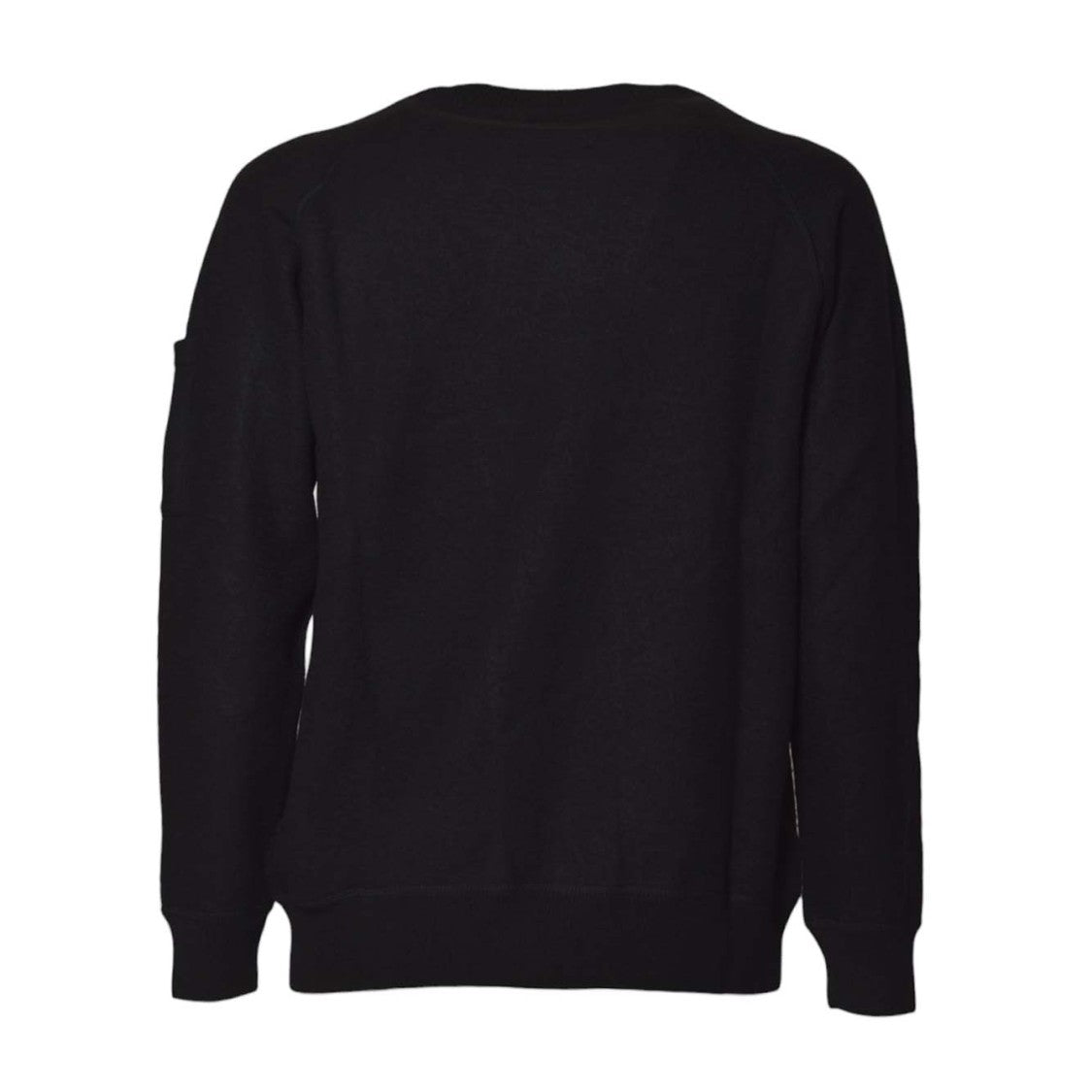 C.P. Company Classic Black Merino Wool Crewneck Sweater With Patch Pocket