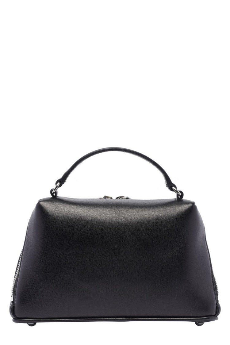 Maison Margiela Compact Black Handbag With Quilted Texture And Distinctive Tag