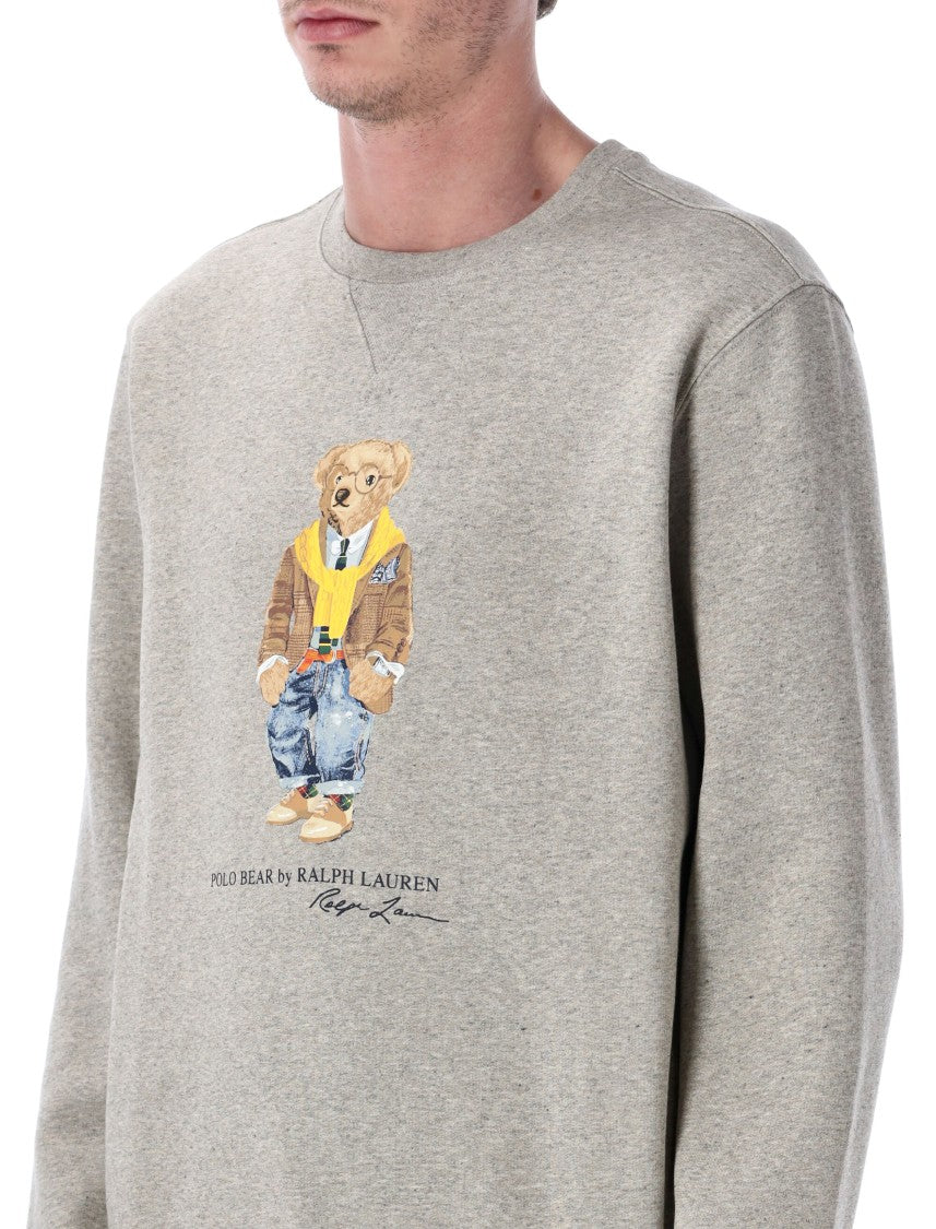 Polo Ralph Lauren Andover Grey Polo Bear Sweatshirt With Classic Crew Neckline
