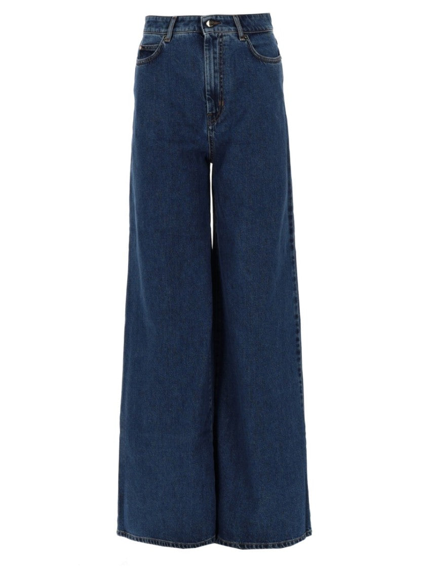 Max Mara Sarong Wide-Leg Indigo Denim Jeans