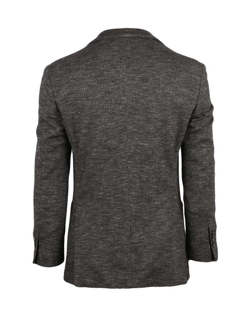 L.B.M. 1911 Tailored Rounded Jacket With Textured Knit Fabric
