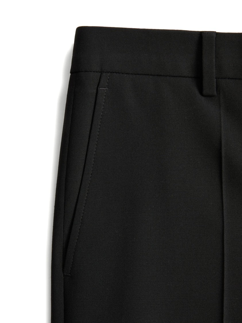 Valentino Black Formalwear Straight-Leg Wool Pants