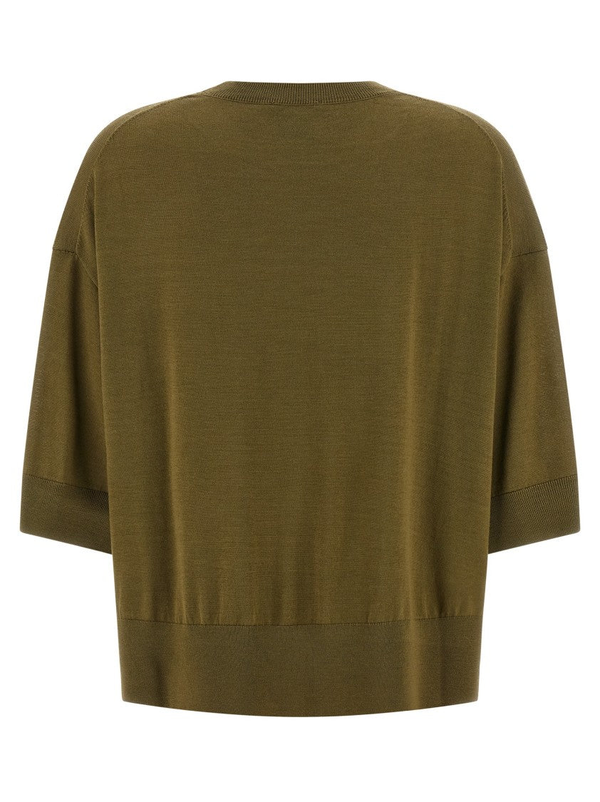 Nude Cropped Wool Sweater