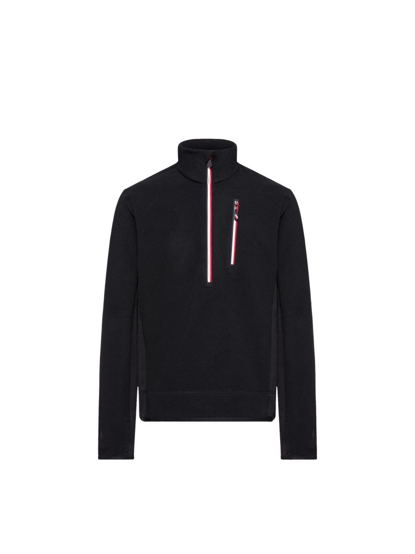 Moncler Grenoble Black Mock-Neck Zip-Up Top