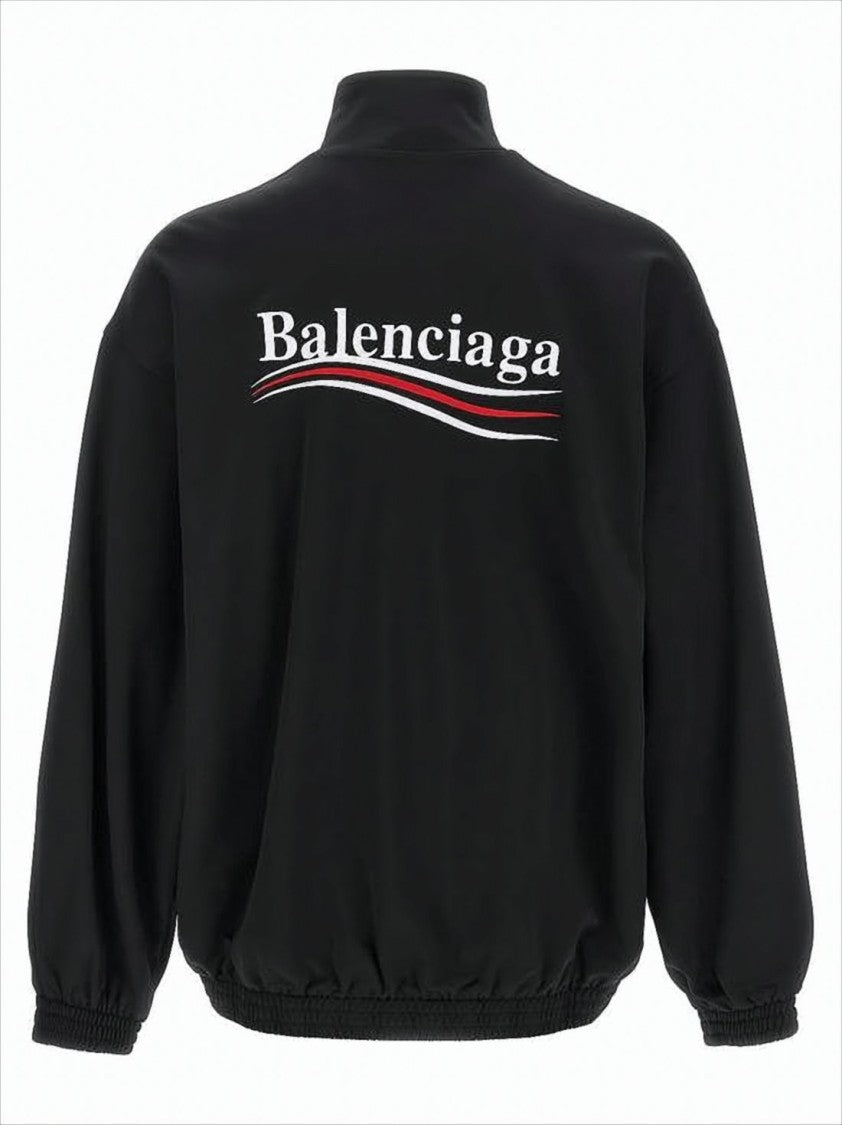Balenciaga Black Zip-Up Sweatshirt With High Collar
