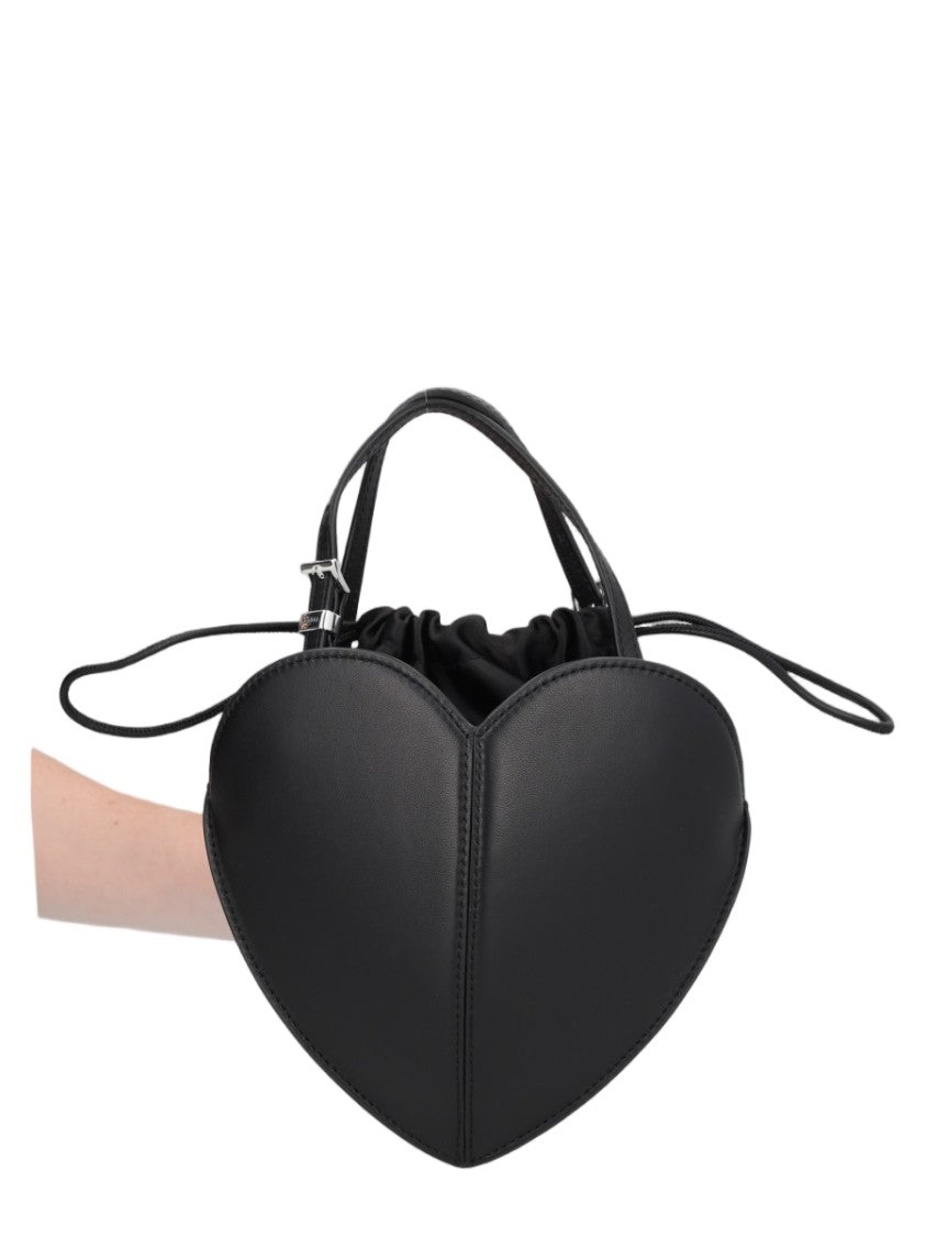 Rotate Heart-Shaped Handbag With Structured Silhouette And Drawstring Closure