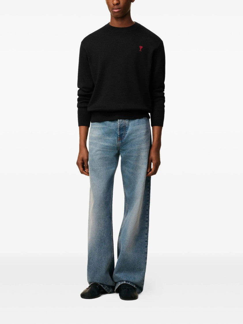 Ami Merino Wool Knit Sweater