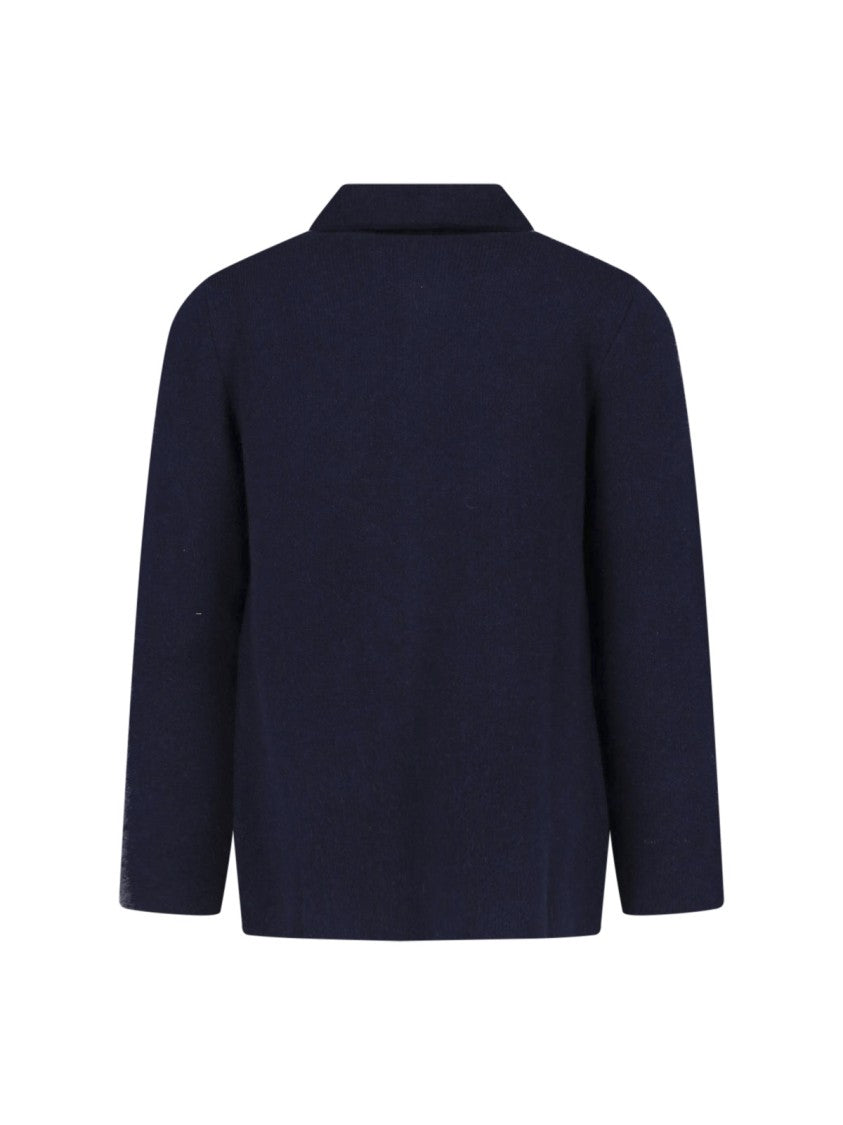 Lardini Blue Classic Collar Cashmere Jacket