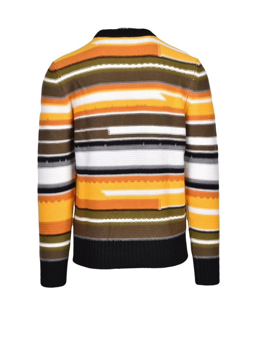 Kangra Crew Neck Sweater With Vibrant Mélange Stripes