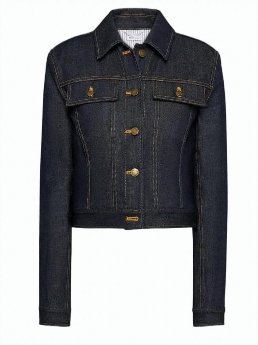 Thom Browne Cropped Denim Jacket With Structured Silhouette