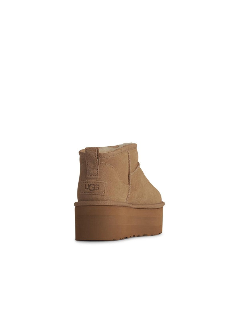 Ugg 'Ultra Mini' Beige Suede Boots