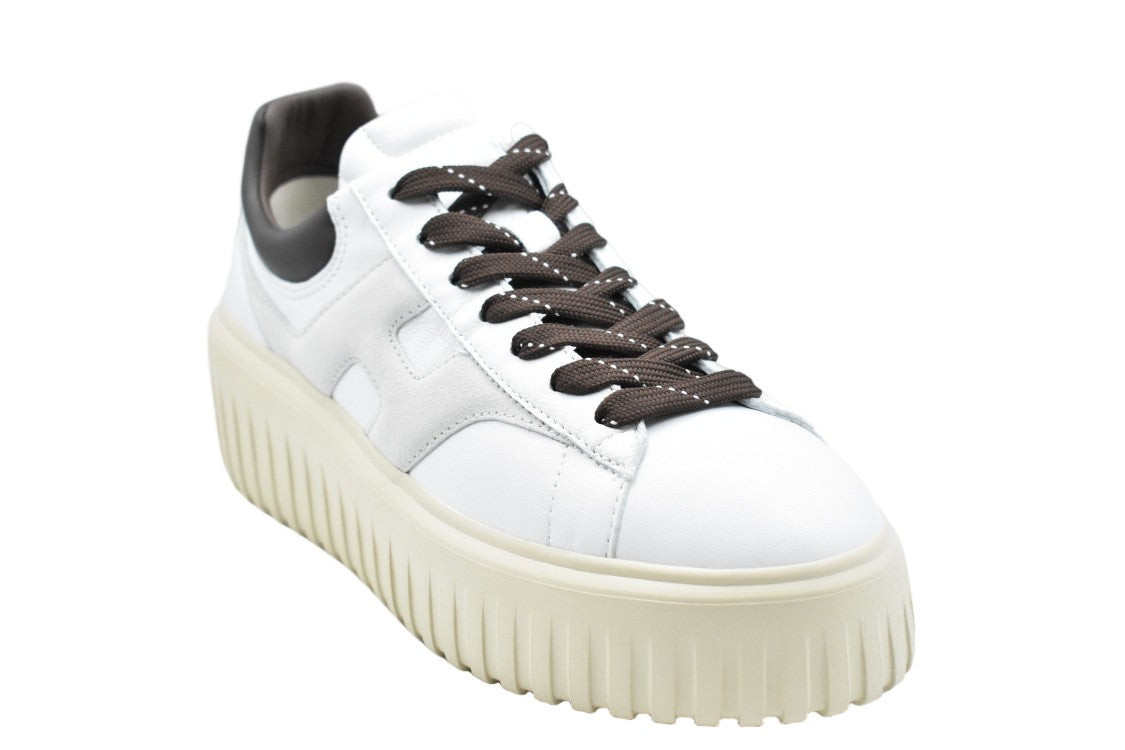 Hogan White Leather Suede Memory Foam Sneakers