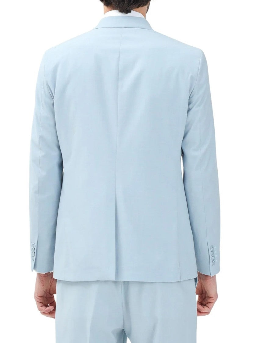 I M Brian Light Blue Polyester Viscose Elastane Jacket