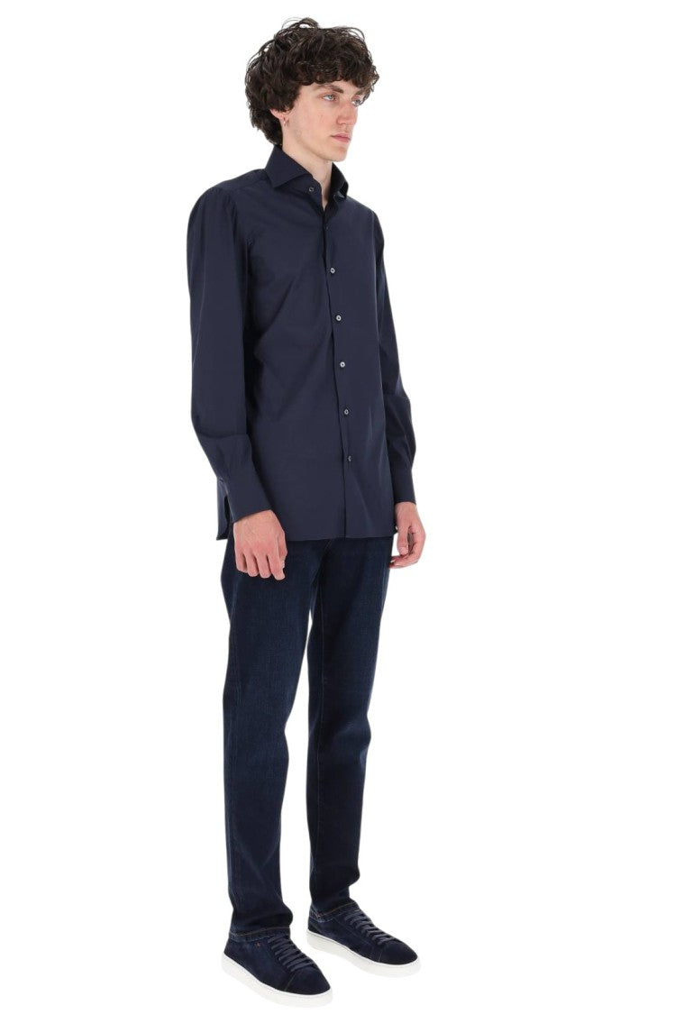 Finamore Napoli Poplin Stretch Cotton Shirt