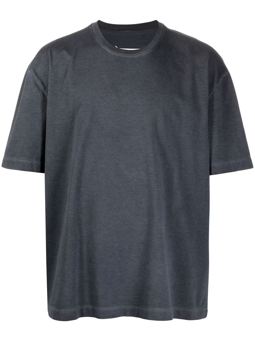 Maison Margiela Charcoal Grey Cotton T-Shirt With Signature Detail