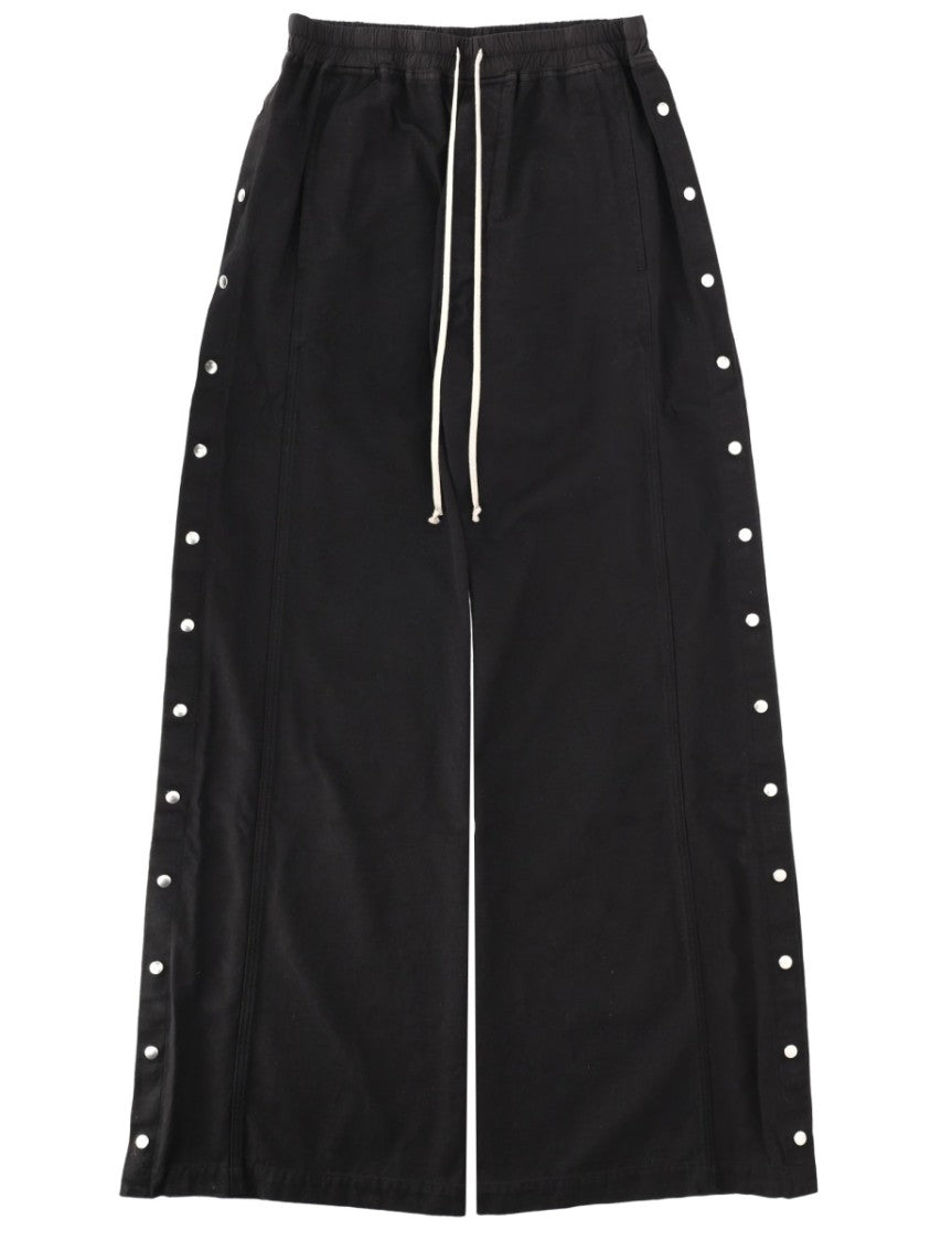 Drkshdw By Rick Owens Wide Pusher Black Cotton Snap Pants