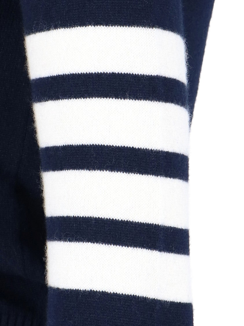 Thom Browne Iconic Cashmere Cardigan With 4-Bar Detail And V-Neckline