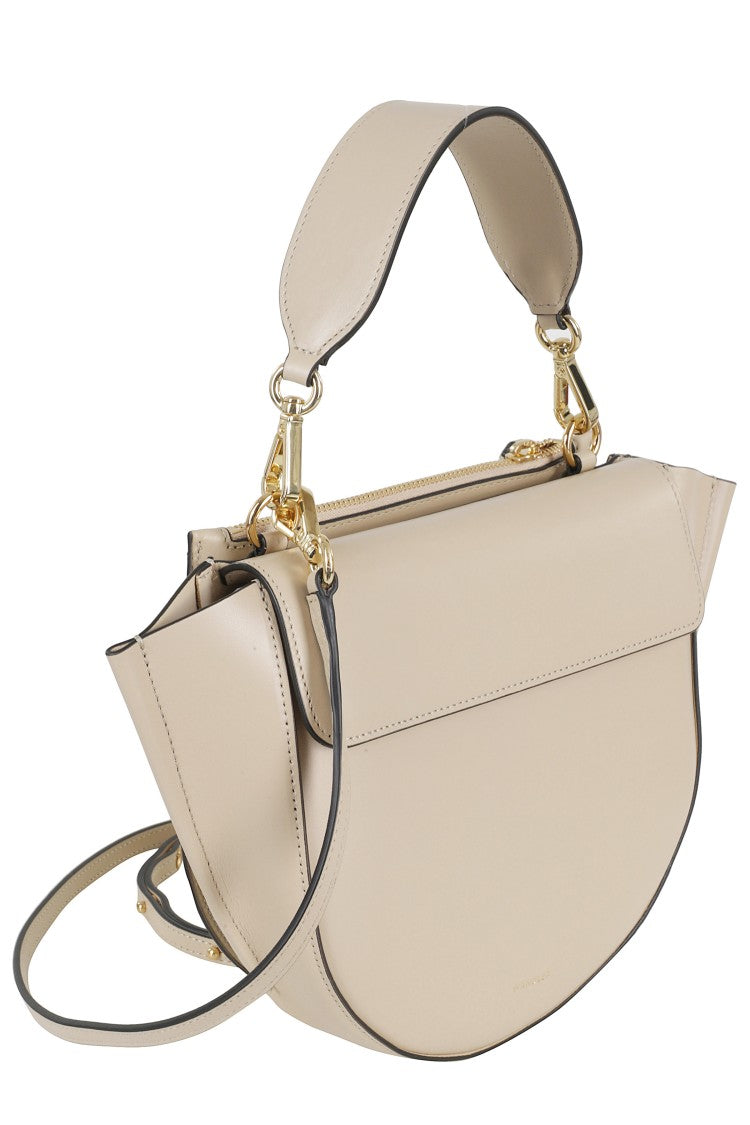 Wandler Hortensia Small Beige Leather Half-Moon Shoulder Bag