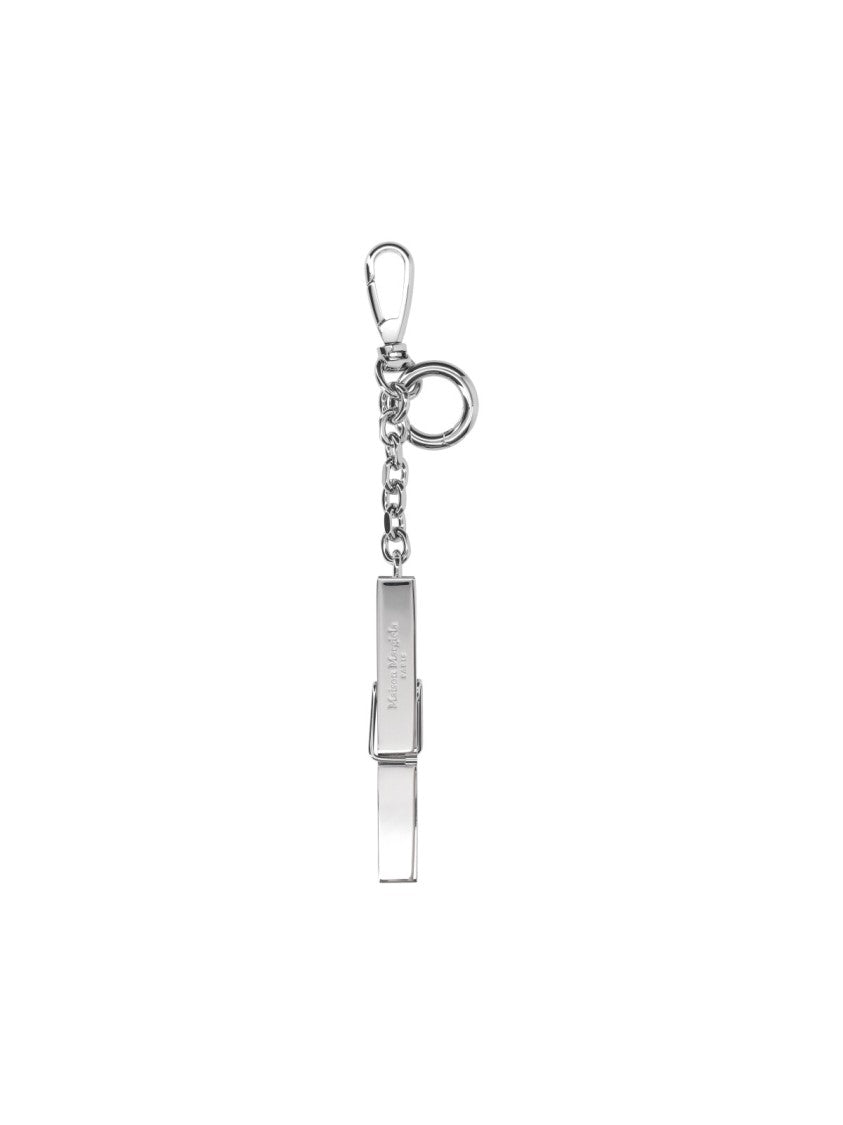 Maison Margiela Silver Clothespin Metal Keychain