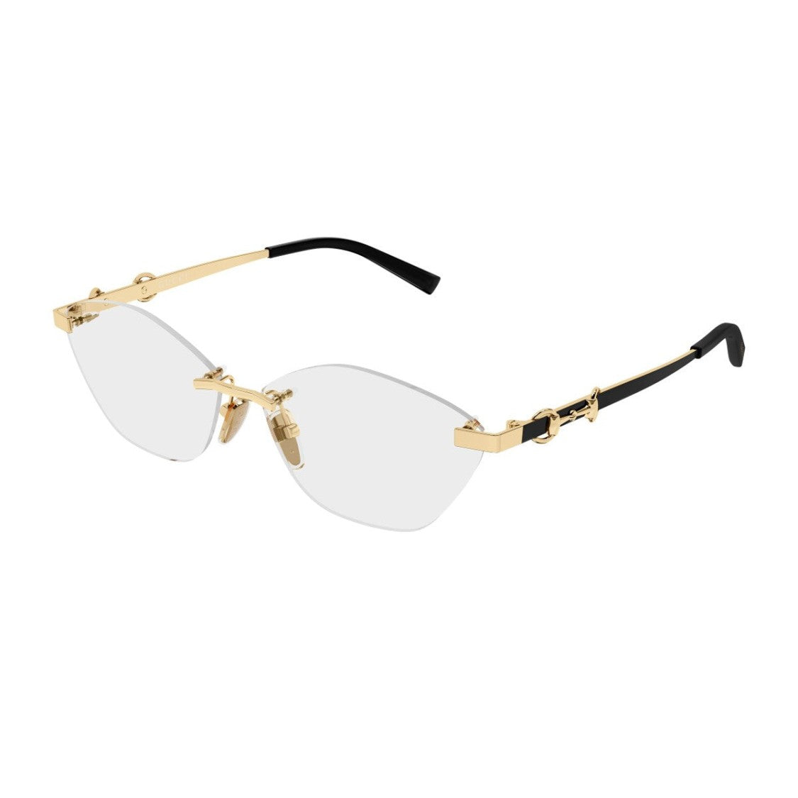 Gucci Gold Black Gg2050o Metal Geometric Eyewear