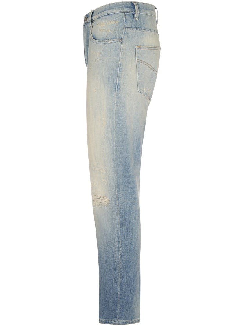 Dondup Light Blue Distressed Denim Trousers