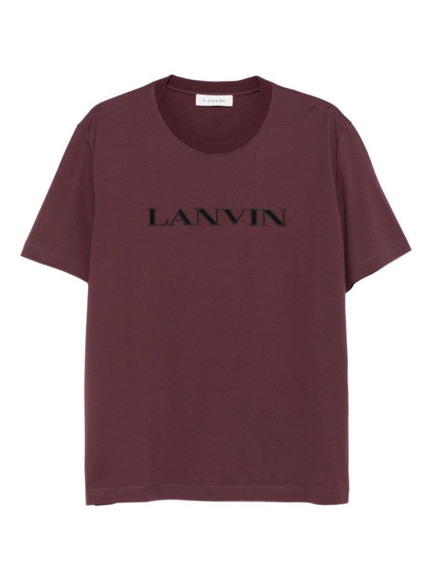 Lanvin Blue Deep Purple Embroidered Logo T-Shirt