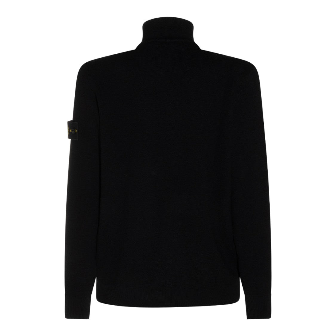 Stone Island Black Zip-Up Sweater With High Collar