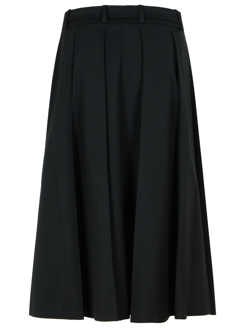 Patou Black Virgin Wool Skirt