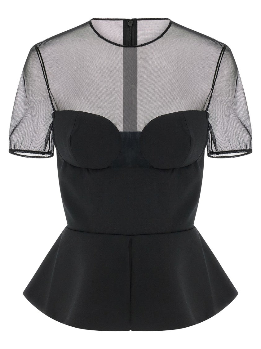 Nensi Dojaka 'Tailored Bustier With Sheer Neckline' Top