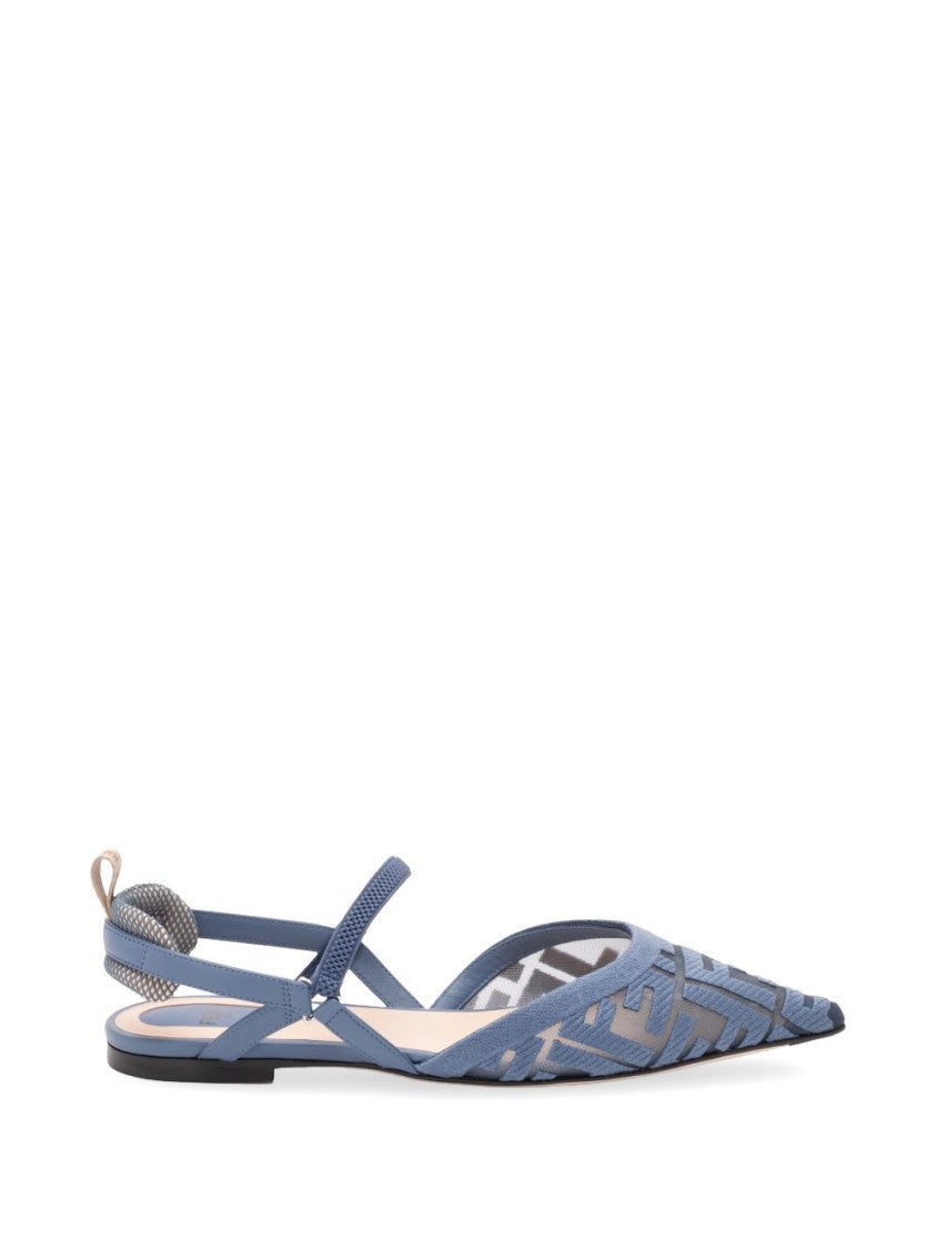 Fendi Light Blue Colibrì Lite Mesh Flats
