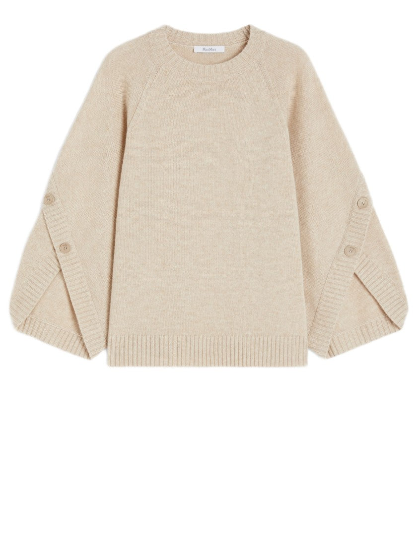 Max Mara Crossed Knit Sweater With Horn Buttons