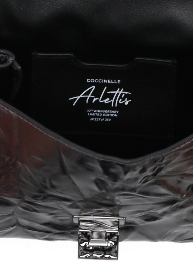 Coccinelle Arlettis Droplet Bag With Metallic Crinkled Finish