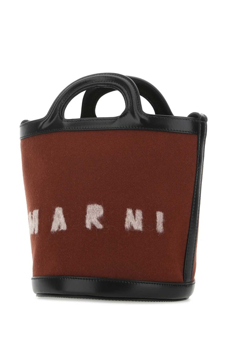 Marni Two-Tone Felt And Leather Tropicalia Bucket Bag