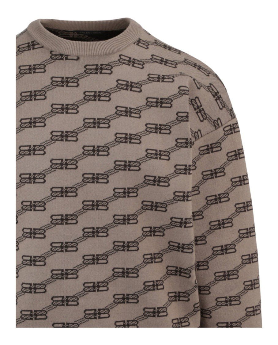 Balenciaga Logo Intarsia-Knit Sweater
