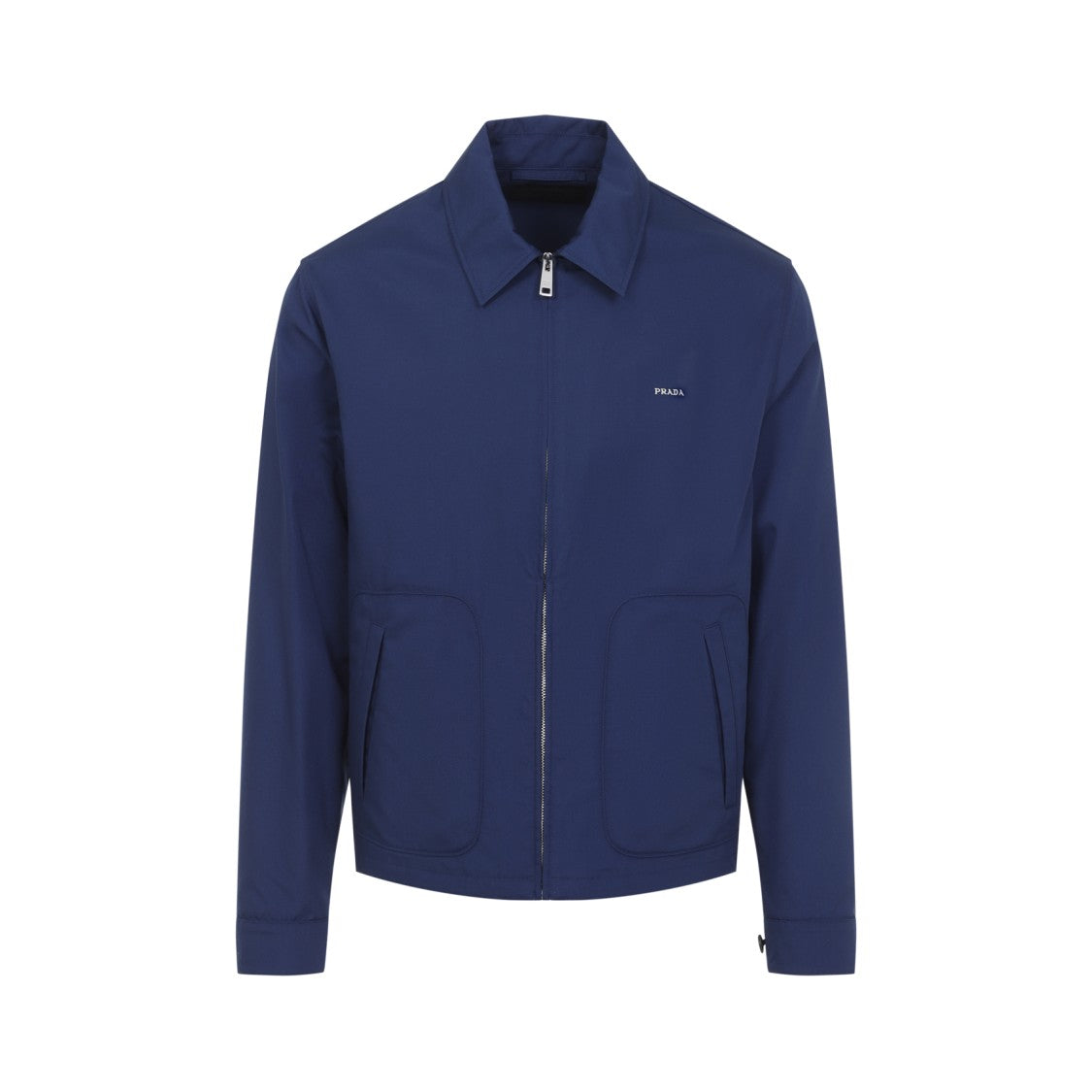 Prada Blue Casual Jacket With Classic Collar