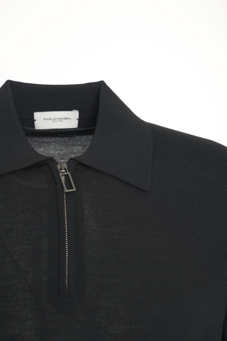 Paolo Pecora Fine Knit Pullover With Classic Polo Collar